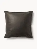 Westwing Collection Подушка декоративная Lennon из кожи 60х60 см серо-коричневая — фото 1