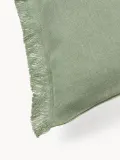 Westwing Collection Наволочка декоративная Luana, лён с бахромой, 30х50 см, Ш 30 × Д 50 см, Шалфейный зелёный — фото 4