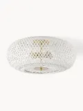 Westwing Collection Светильник потолочный Evelyn с плетёным бамбуковым абажуром, Ø 50 × В 20 см, Кремово-белый — фото 1