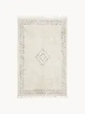 Westwing Collection Ковер Fionn хлопковый с бахромой в берберском стиле, ручной тафтинг, 80 x 150 см, светло-бежевый с черным — фото 1