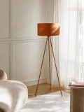 Westwing Collection Напольный светильник Cella на треноге с тканевым абажуром, В 158 см, Терракота — фото 8