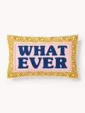 Westwing Collection Наволочка декоративная Whatever, хлопок с вышивкой, 30х50 см, Ш 30 × Д 50 см, Горчичный — фото 1