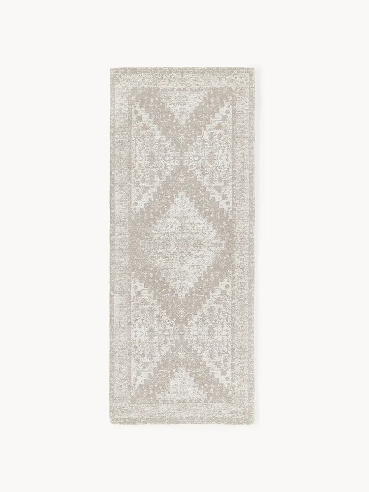 Westwing Collection Ковер Neapel шенилловый с винтажным узором, 80х200 см, серо-голубой с кремовым