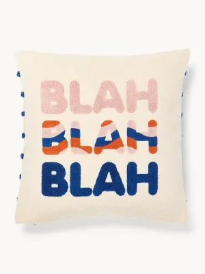 Westwing Collection Наволочка декоративная Blah Blah, хлопок с вышивкой, 45х45 см