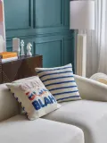 Westwing Collection Наволочка декоративная Blah Blah, хлопок с вышивкой, 45х45 см — фото 8