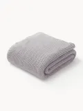 Westwing Collection Плед вязаный Adalyn, 150х200 см, Ш 150 × Д 200 см, Светлый серый — фото 1
