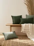 Westwing Collection Наволочка декоративная Luana, Ш 50 × Д 50 см, Тёмный зелёный — фото 5