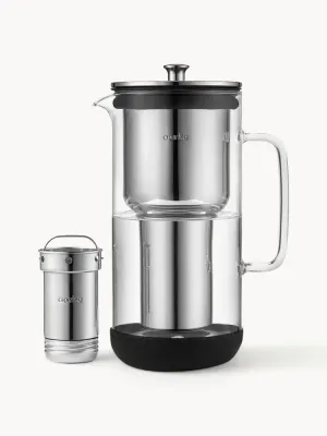 Aarke Фильтр-кувшин для воды Purifier из стекла и нержавеющей стали, 2,4 л, 17х28 см, хром и прозрачный