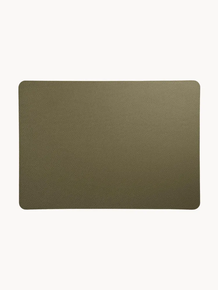 ASA SELECTION Комплект салфеток под приборы из экокожи Pik, 2 шт, 46x33 см, оливковый зелёный матовый