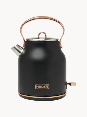 Haden Чайник электрический Heritage из нержавеющей стали, 1,7 л, чёрный с золотистой отделкой