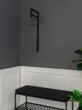 House Nordic Вешалка настенная Trento из металла с тремя крючками и перекладиной, 30х82 см, чёрная — фото 3