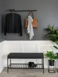 House Nordic Вешалка настенная Trento из металла с тремя крючками и перекладиной, 30х82 см, чёрная — фото 6