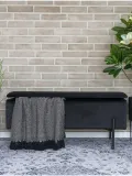 House Nordic Банкетка Watford с бархатной обивкой и отделением для хранения, Ш 95 × Г 37 см, Чёрный — фото 5