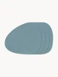 LIND DNA Комплект асимметричных салфеток под приборы из кожи Curve, 4 шт, 44x37 см, серо-голубой — фото 1