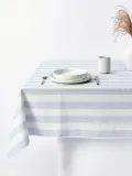 Oyoy Living Design Скатерть Strip в полоску хлопковая 140х200 см, 6-8 персон (Ш 140 × Д 200 см), Белый — фото 4