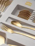 Sola Switzerland Набор приборов для торта Tulip на 6 персон, 13 предметов, матовое золото — фото 2