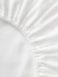 Westwing Collection Простыня Biba на резинке из фланели, Ш 90 × Д 200 см, В 25 см, Белый — фото 2