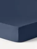 Westwing Collection Простыня на резинке Comfort для топпера, темно-синяя — фото 4