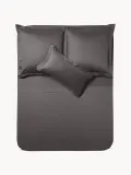 Westwing Collection Простыня Premium из хлопкового сатина, темно-серая — фото 2