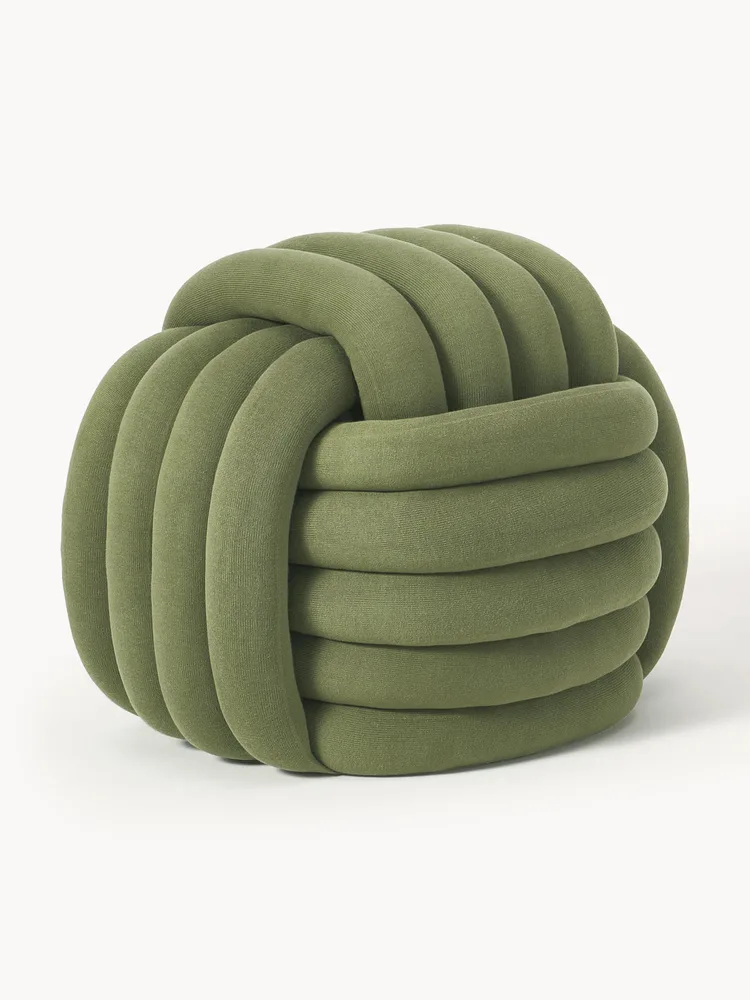 Westwing Collection Пуф Twist плетёный, Ш 54 × В 45 см, Оливковый зелёный