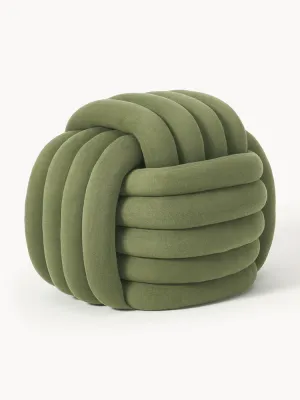 Westwing Collection Пуф Twist плетёный, Ш 54 × В 45 см, Оливковый зелёный