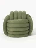 Westwing Collection Пуф Twist плетёный, Ш 54 × В 45 см, Оливковый зелёный — фото 4
