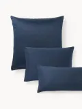 Westwing Collection Наволочка Comfort из хлопкового сатина, Ш 50 × Д 80 см, Тёмный синий — фото 1