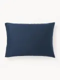 Westwing Collection Наволочка Comfort из хлопкового сатина, Ш 50 × Д 80 см, Тёмный синий — фото 4