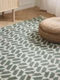 Westwing Collection Ковер Bogota для дома и улицы, плоское плетение, тёмно-зелёный с кремово-белым, 80х150–160х230 см — фото 7