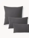 Westwing Collection Наволочка Biba из хлопковой фланели, темно-серая — фото 1