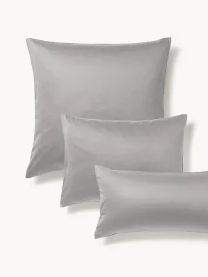 Westwing Collection Наволочка Comfort из хлопкового сатина, Ш 50 × Д 80 см, Тёмный серый