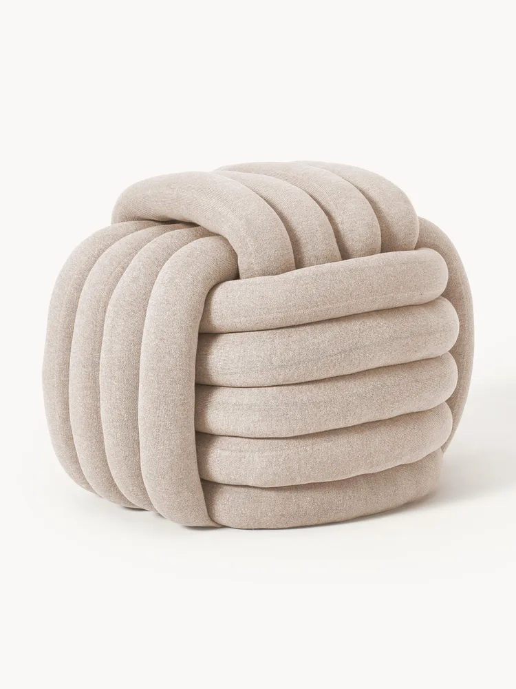 Westwing Collection Пуф Twist плетёный, Ш 54 × В 45 см, Светлый бежевый