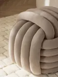 Westwing Collection Пуф Twist плетёный, Ш 54 × В 45 см, Светлый бежевый — фото 5