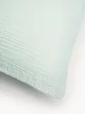 Westwing Collection Наволочка Odile муслиновая шалфейная зелёная — фото 3