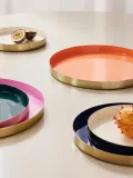 Westwing Collection Набор подносов декоративных Tavi, 3 шт, комплект разных размеров, Оранжевый — фото 8