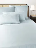 Westwing Collection Простыня сатиновая Comfort, светло-голубая — фото 4