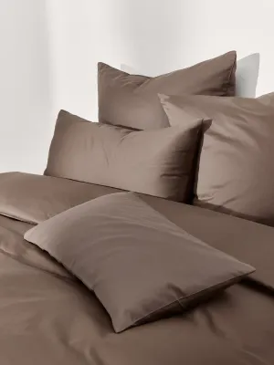 Westwing Collection Пододеяльник Comfort из хлопкового сатина, Ш 135 × Д 200 см, Тёмный коричневый