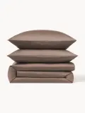 Westwing Collection Пододеяльник Comfort из хлопкового сатина, Ш 135 × Д 200 см, Тёмный коричневый — фото 5