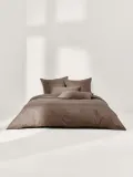 Westwing Collection Пододеяльник Comfort из хлопкового сатина, Ш 135 × Д 200 см, Тёмный коричневый — фото 6
