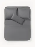 Westwing Collection Простыня Comfort из хлопкового сатина, темно-серая — фото 5
