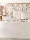 Westwing Collection Простыня перкалевая Louane, светло-бежевая — фото 4