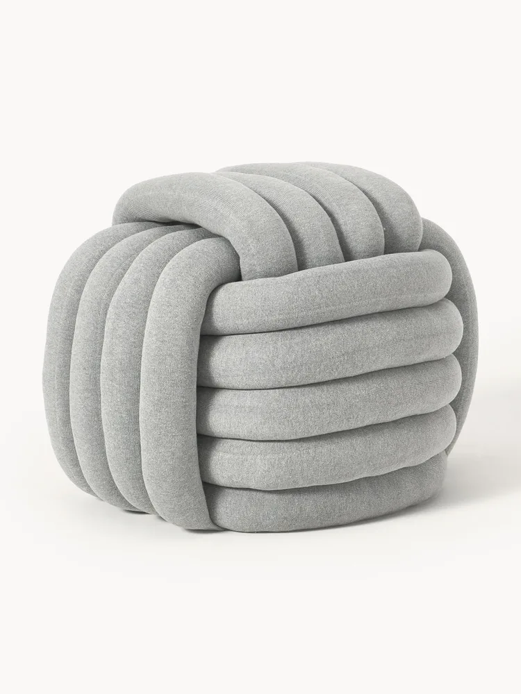 Westwing Collection Пуф Twist плетёный, Ш 54 × В 45 см, Светлый серый