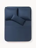 Westwing Collection Простыня Comfort из хлопкового сатина, темно-синяя — фото 8