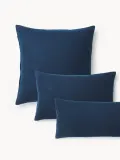 Westwing Collection Наволочка Biba из хлопковой фланели, темно-синяя — фото 1