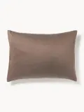 Westwing Collection Наволочка Comfort из хлопкового сатина, Ш 50 × Д 80 см, Тёмный коричневый — фото 5