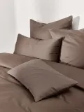 Westwing Collection Наволочка Comfort из хлопкового сатина, Ш 50 × Д 80 см, Тёмный коричневый — фото 6