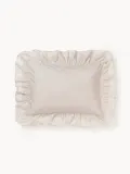 Westwing Collection Наволочка Louane из перкаля с оборкой, Ш 65 × Д 65 см, Светлый бежевый — фото 4