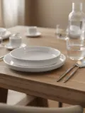 Westwing Collection Набор тарелок глубоких Nessa из твёрдого фарфора, 4 предмета, Ø 21 см, Приглушённый белый — фото 6