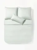 Westwing Collection Пододеяльник Comfort из хлопкового сатина, Ш 135 × Д 200 см, Шалфейный зелёный — фото 3