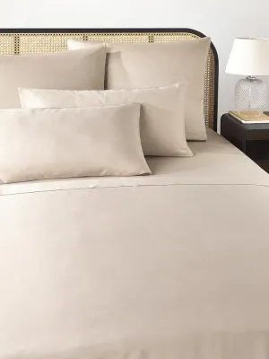 Westwing Collection Простыня Comfort из хлопкового сатина, бежевая